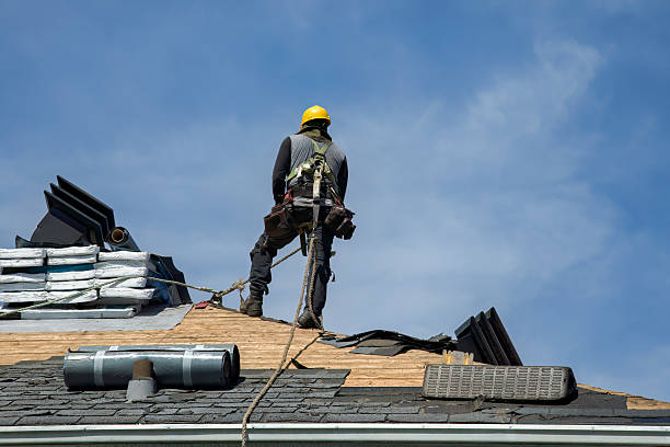 Professional Gutter Installation technician working in Bergen, NY